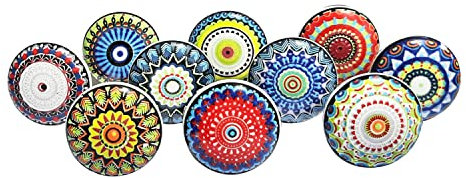 Royal Kraft Vintage Keramik-Zugknöpfe für Küchenschränke, Türen und Schubladen, Kleiderschränke, Schränke (Set of 10) Sknob007