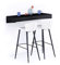 MOBILI FIVER, Barra de Bar Evolution 120x40, Madera Negra con Cargador inalámbrico, Mesa Flotante para Bares y Restaurantes, Cocina, Made In Italy