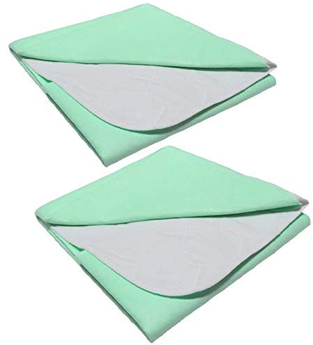 2er Set Inkontinenz Unterlage waschbar Auflage Betteinlage Nässeschutz Bettunterlage wasserdicht Matratzenauflage Inkontinenzauflage 1B Ware/II.Wahl, Weiß (75 x 80-90 cm)