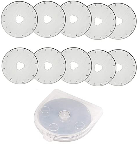 Treki 10 Pièces Lames Rotatives Lames de Remplacement pour Cutter Rotatif 28mm Rondes Lame Cutter Rotatif pour Cutter Olfa et Fiskars SKS-7 pour Tissu Cuir Papier PVC