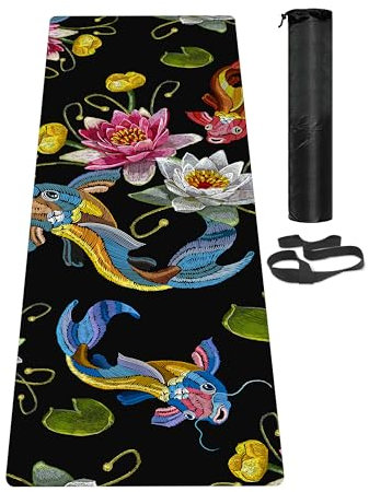 LaiEr Yoga Mat Non Slip Exercise Mat with Carrying Strap, Thick Exercise & Workout Mat for Yoga, Pilates and Fitness(183CM*61CM*6MM)