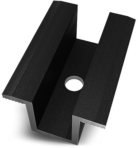 JANANO Mittelklemme Schwarz [10 Stück] Pulverbeschichtetes Aluminium - Extremer Halt | Modulklemmen Solar zur Fixierung von Solarmodulen mit Modulhöhe 25 - 45 mm