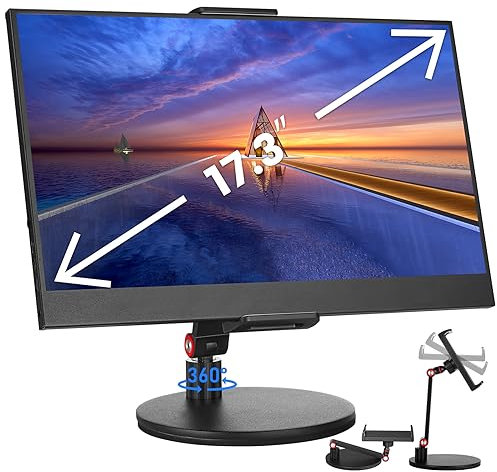Purboah Tablet Stand Holder for ipad,Portable Monitor Stand 17.3’’,15.6’’,Retail Kiosk Stand,Foldable Tablet Holder with 360 Rotating Base for Store POS,Reception,Home Office