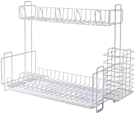 Estante de Platos Escurreplatos Escurridor De Platos Multifuncional, Escurridor De Platos De 2 Niveles, Taza, Vajilla, Cuenco, Almacenamiento De Cocina Escurridor de Platos Estante de Secado de Platos