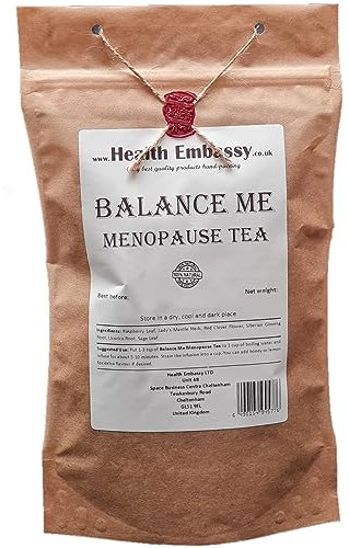Health Embassy Balance Me, tè per la menopausa, 75 g, miscela di erbe per il comfort della menopausa, trova equilibrio e comfort, benessere olistico Health Embassy