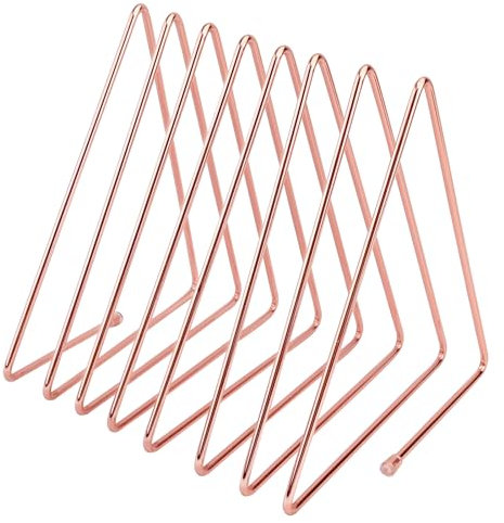 Metall Dreieck Bücherregal,File Organizer für den Schreibtisch,7 Steckplätze Zeitungsständer,File Folder Holder für Zierpflanzen,Bücherregal,Zeitschriftenständer für Home Office Bibliothek (Roségold)