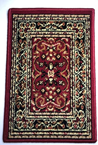 110x60 cm Autoteppich Fußmatte Orientteppich orientalisches Muster gewebt Bordo Rot