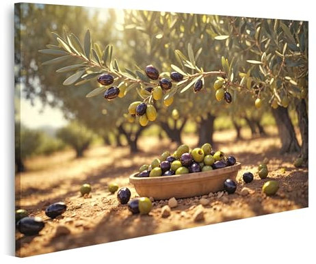 islandburner Bild auf Leinwand Köstliche Oliven Malerischer Olivenhain Generativ Köstliche Oliven Malerische Bilder Wandbilder Poster