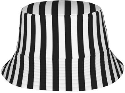YYHWHJDE Schwarz und Weiß gestreifter Sonnenhut für Erwachsene: leicht, atmungsaktiv, faltbar, Unisex, Schwarz , One size