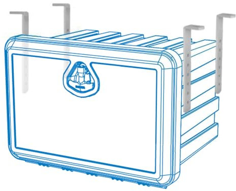 FTsolid Halterung Staubox (vertikale Halterung) Anhängerkiste Unterbaubox Unterflurbox Gurtkiste Werkzeugkiste