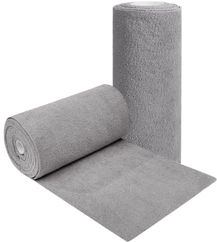 Fililogor Mikrofasertücher 20 Stück pro Rolle, Abreißbare Reinigungstücher, Wiederverwendbare streifenfreie Mikrofaser-Reinigungstücher für Küche, Autos, Glas, Fenster (Grau)