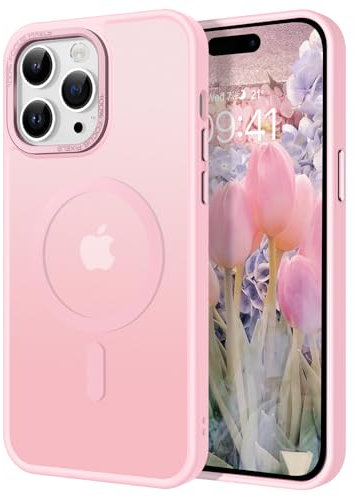 GaoBao Magnetic for iPhone 14 Pro Case, Slim Fit 14 Pro Phone Case [Compatible with MagSafe] Classic Cute Shockproof Translucent Matte Protective Phone Cover for iPhone 14 Pro 6.1 2022, Tender Pink