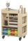 lukar Holz-Kunst-Aufbewahrungswagen mit Rädern, 65 cm, multifunktionaler Rollwagen für Kinder, Kunst-Aktivitätswagen zur Aufbewahrung von A4-Papier, Pinseln, Farbe