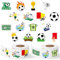 Haooryx Lot de 1 000 rouleaux d'autocollants sur le thème du football (2 rouleaux), 16 motifs de ballon de football de dessin animé, autocollants autocollants pour enfants, autocollants mignons « I