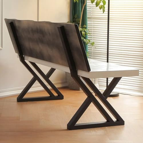 HEONITURE 40,6 cm große Metall-Bankbeine, Rückenlehnenhalterung, 2er-Set, ideal für DIY-Projekte mit Metzgerblock-Arbeitsplatten und Holzplattenbänken für drinnen und draußen