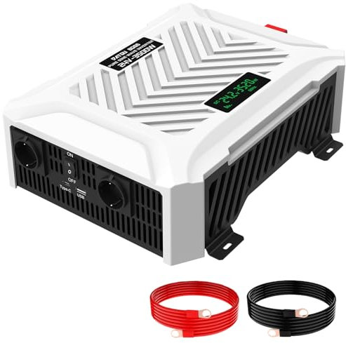 DATOUBOSS Wechselrichter 24v auf 230v Spannungswandler Reiner Sinus 3500W/7000W Power Inverter mit 2 EU Steckdosen, USB/Type-C und LCD Anzeige, Umwandler Stromwandler für LKW Camping Haushaltsgeräten