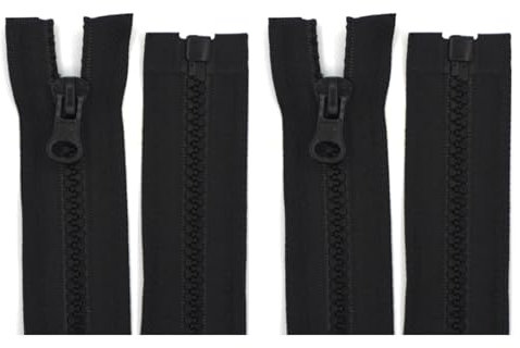VZU 2 cerniere nere, cerniera divisibile, chiusura lampo, cerniere grossolane, chiusura lampo da 65 cm, per piumini, cappotti, borse, scarpe e altri prodotti per esterni