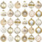 Weihnachtskugeln 30 Stücke Weiß und Gold 6CM Kunststoff Christbaumkugeln Weihnachtsdeko mit Aufhänger für Weihnachtsbaum Dekoration Winterurlaub Dekoration Weihnachten Hochzeit Party