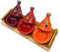 Lot de 3 Mini Tajines avec Plateau – Artisanat Marocain pour Condiments et Sauces (MODELE 02)