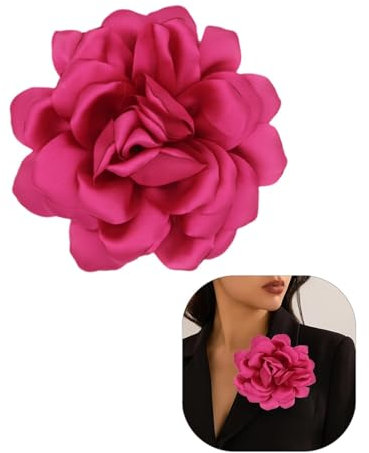 LOZTBUE 1 pièce de broche de fleurs de roses, grande broche de mousseline, pince à cheveux, classique, élégante, faite à la main, broche de fleurs, appropriée pour le mariage, la fête, la danse