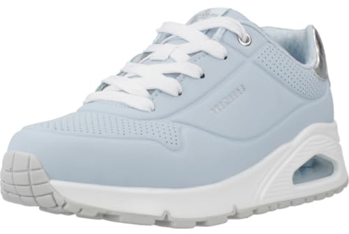Skechers Women's UNO Gen1 Shimmer Away (Little Big Kid) Trainers, Light blue silver, 12 UK Child