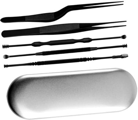 minkissy 6-teiliges Set Ohrstöpsel Ohr Kamera Pinzetten-kit Ohrenschmalzreiniger Mit Kamera Reinigungssets Ohrenreiniger-kamera Spiralwerkzeug Zum Entfernen Von Ohrenschmalz Bausatz Black
