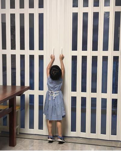 FalttüR FalttüRen FaltschiebetüR PVC-Faltschiebetüren Mit Griff – Anpassbare Größen, Plissierte Vorhangtür Für Wasserdicht Und Feuchtigkeitsbeständig/feuerfest, Akkordeon-Falttür Für Raumteiler(Black