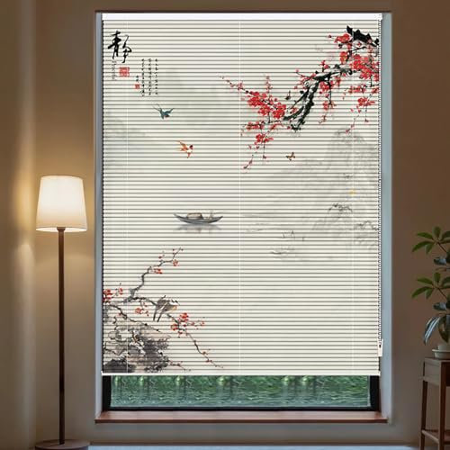 FSPHDX 115 135 145 155 165 CM Window Venetian Blinds, Perforated Installation Privacy Horizontal Blinds for Patio Doors/Bathroom/Home, Heat Insulation Blinds Hung Window Frames(C,120x150cm)