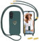 Handyband für Samsung Galaxy A16 5G/4G Hülle mit Band, MoEvn Necklace Handyhülle mit Kordel für zum Umhängen Herz Muster Silikon Case Stoßfeste Schutzhülle mit Abnehmbar Kette für Samsung A16, Grün