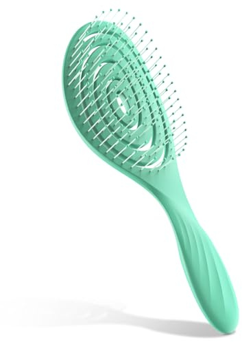 SHINLEA Haarbürste ohne Ziepen, Kopfhaut Massagebürste Detangler-Bürste für Damen, Herren & Kinder - Entwirrbürste auch für Locken & Lange Haare (Grün)