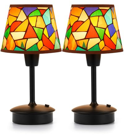 EGOBASIC 2 Stück Kleine Kabellos Tischlampe mit Dimmer, Eingebauter 5200mAh Aufladbare Akku, Tragbare Touch Lampe für Restaurant Wohnzimmer Schlafzimmer Bar Esszimmer Tisch Lampe