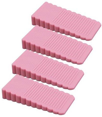 Mini-Türstopper-Keile aus Gummi, TPE-Türstopper für die Unterseite der Tür, nicht kratzend für den Boden, geeignet für Zuhause und Büro, Rosa, 4 Stück
