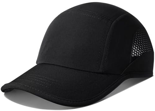 GADIEMKENSD Schlichte Baseballmütze mit besticktem Tiermotiv, Sonnenschutz-Laufmütze, Trainingsmütze mit atmungsaktivem Netzgewebe, Sportzubehör, Kappe für Männer und Frauen, Schwarz