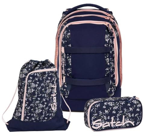 Satch Pack Schulrucksack Set 3tlg. inkl. Schlamperbox und Sportbeutel (Bloomy Breeze)