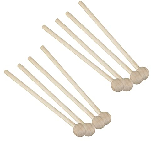 MVOSJFIE 4 Pair Wood Mallets Percussion Sticks for Chime, Xylophone, Wood Block, Glockenspiel and Bells