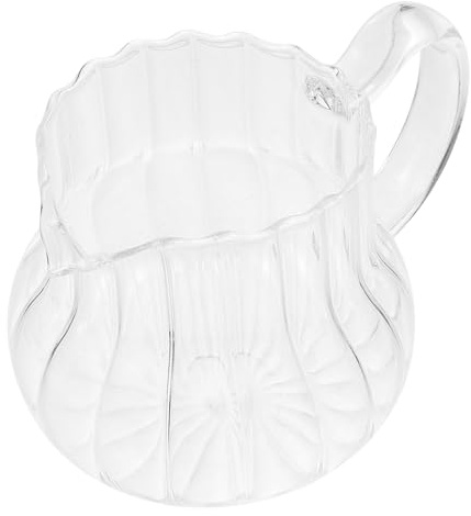 Tofficu Pot à Lait en Verre Transparent 250 Ml, Récipient à Sauce Anti-fuite Bec Verseur Fin, pour Café, Pâtisserie et Service à Table – Ustensile la Cuisine Multifonction, Contenant