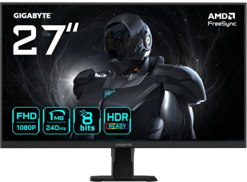 Gigabyte GS27F2 27 Monitor da Gioco FHD - 1920 x 1080, 240Hz, 1ms, 300 cd/m², FreeSync, HDR Ready, HDMI 2.0, Displayport 1.4