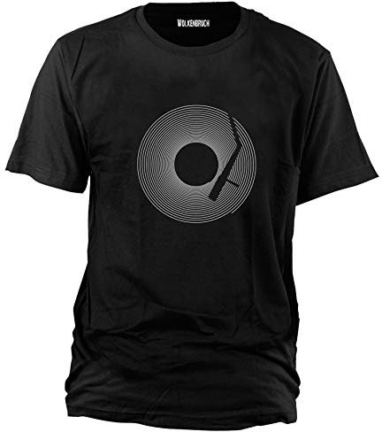 Wolkenbruch® T-Shirt DJ Schallplatte Vinyl,schwarz, XXL