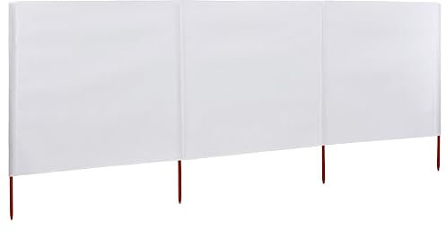 vidaXL Windschutzgewebe 3-TLG. 400x120 cm Weiß Windschutz Sichtschutz Balkon