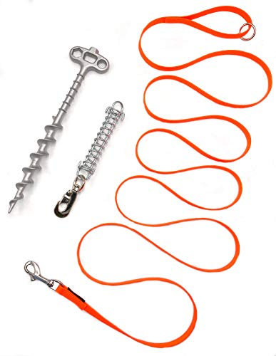 elropet Hundeleine BioThane Camping mit Petpeg Schraubhering (3 m 13 mm, Neonorange)