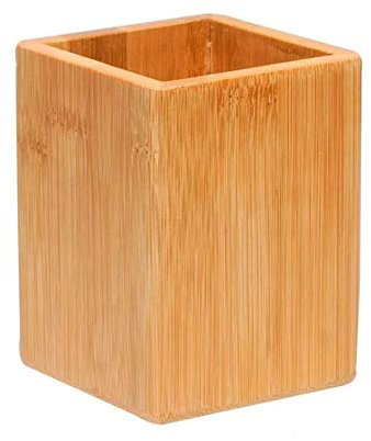 Colrid Bambus Stiftehalter, Holz Stifteköcher, Schreibtisch Organizer, für Office Desk School, das Perfekte Bürozubehör & Geschenk (Quadrat)