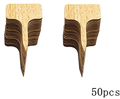 MNSYD 50 Stück Bambus Pflanzen Etiketten Garten Pflanzen Etiketten Sticks T-Typ Tags Kindergarten Garten Etiketten für Gemüse Gartenpflanzen für Samen Topfkräuter Blumen Blumen Gemüse