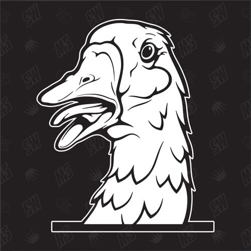 speedwerk-motorwear Gans Version 4 - Aufkleber, Autoaufkleber, Sticker, Gänse, Gänserich, Küken, Geflügel, Bauernhof, Tiere, Farmanimals, Farmtiere (AUCH MIT Wunschname MÖGLICH)