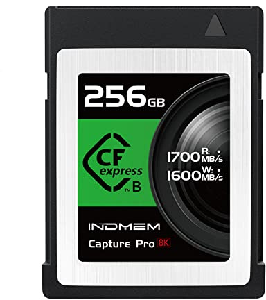 INDMEM CFexpress Type B Card 256GB, CFexpress Memory Card 1700MB/s Read 1600MB/s Write Support 8K RAW & Video Designed for the Cinematographer and Professional Photographer