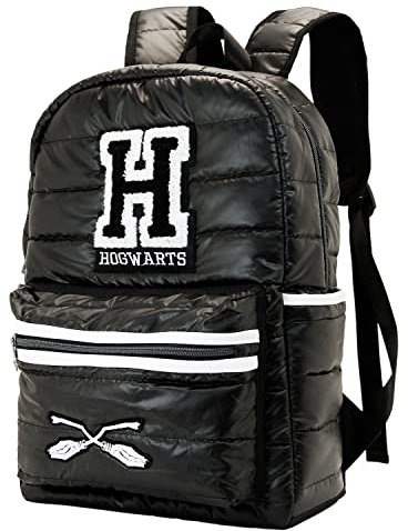 Harry Potter H-Padding Rucksack, Schwarz, 30 x 41 cm, Kapazität 15,5 L
