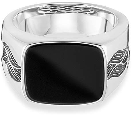 cai Herren Ring 925/- Sterling Silber Glänzend Onyx weiß 3,00ct 132270785