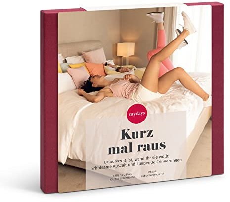 mydays Geschenkbox Kurz mal Raus, idyllische Hotels an ca. 230 Standorten, Erlebnis-Box für 2 Personen