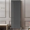 Go Bathrooms Pinta 1800 x 610mm Vertical Radiator Anthracite Flat Panel Single Column Tall Upright Radiator Anthracite Grey Wall Mounted Central Heating Includes Mounting Brackets