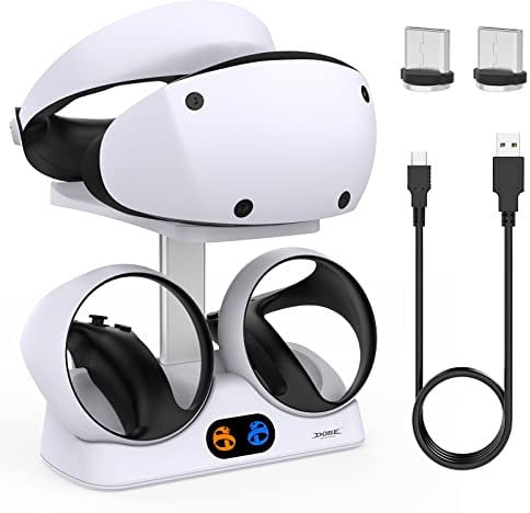 FASTSNAIL Ladestation kompatibel mit Playstation VR2, Display Ständer für PS5 VR Headset, Schnellladestation für PS VR2 Sense Controller, PS VR2 Zubehör