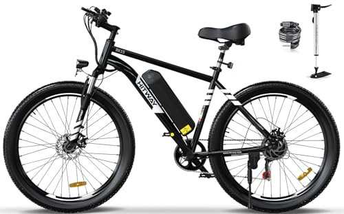 HITWAY Vélo Électrique, 26 * 3.0/4.0 Pouces VTT Électrique avec Batterie au Lithium Amovible 48V15Ah, Ville E-Bike avec 7 Vitesses, Moteur 250Wh, Autonomie 45-80km pour Adulte